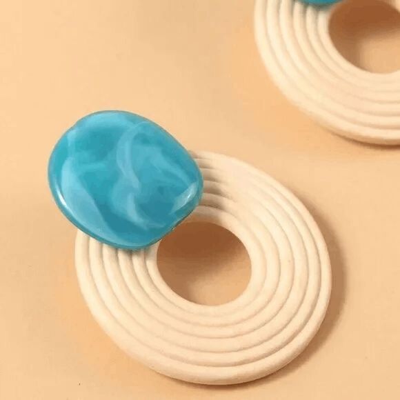 2/$21 Bohemian Wooden Round Ladies Earrings - Picture 2 of 7